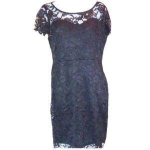 🏖️ Sheer Lace Cocktail Bodycon Black Dress  Sz M NWT